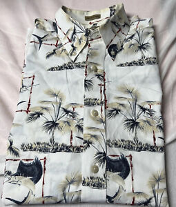 Natural Issue Men’s Size Small SwordFish & Palms AOP Button Up Short Sleeves