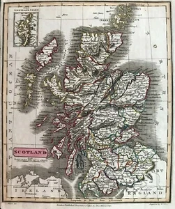 Antike Landkarte von 1815; Schottland von Lewis Hebert - Bild 1 von 4