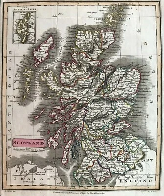 Mapa antiguo de 1815; Escocia por Lewis Hebert Foto 1 de 4