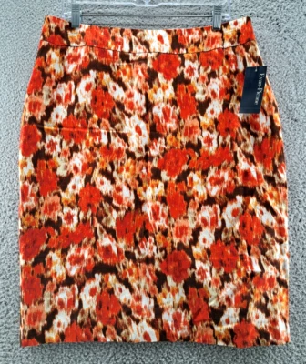 Falda lápiz Evan Piccone para mujer 12 naranja marrón lino chileno amanecer forrada nueva con etiquetas Foto 1 de 4