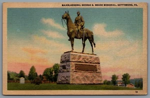 Postcard Gettysburg PA c1934 Major General George G. Meade Memorial - Bild 1 von 2