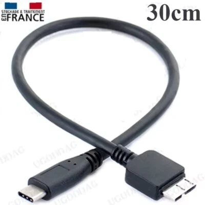 PH26 Ⓡ Câble iphone USB Type-C vers Micro B 3.0 pour disque dur externe