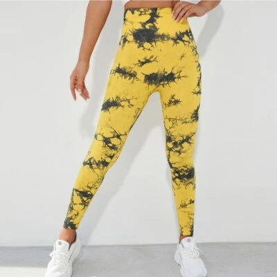 Coloridos Pantalones de Yoga Tie-dye Sin Costuras Para Mujer Leggings Push Up Gimnasio Deportes S-L Foto 1 de 4