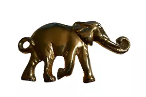 VINTAGE Solid Brass Good Luck Lucky Flat Paper Weight Trumpeting Elephant. - Picture 1 of 3