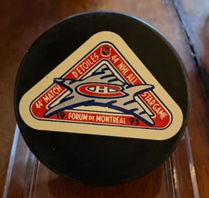 1993 44th NHL ALL STAR GAME PUCK FORUM DE MONTREAL HABS VEGUM MFG. SLOVAKAI - Picture 1 of 6