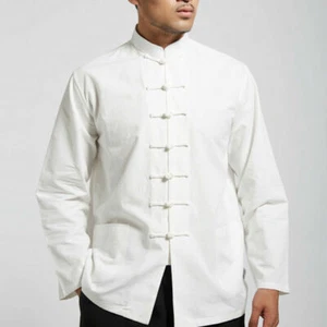 Mens Traditional Chinese Tang Suit Coat Jacket Kung Fu Tai Chi Wingchun Uniform - Picture 1 of 17