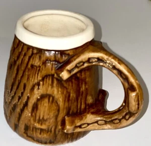 Treasure Craft Coffee Mug Wood Grain Horseshoe Handle 1958 Rare Collectable - Picture 1 of 9