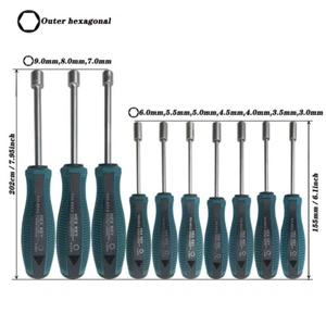 10pcs Screwdriver Set Socket Hex Torque Wrench Multitool Hex 3-9MM Repair Tools - Picture 1 of 24