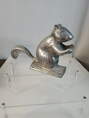 Vintage Nutcracker Silver Squirrel Manual Nut Cracker 5 1/2" Tall Metal Squirrel - Image 1 of 4