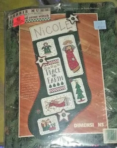 Debbie Mumm PEACE ON EARTH Christmas Stocking Cross Stitch Kit #8512 - Picture 1 of 6