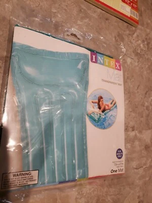 Alfombra de piscina Intex 72”x27”, flotador natación inflable verde azulado transparente adulto, ¡nueva! Foto 1 de 3