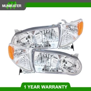 Headlights Assembly For Toyota Corolla 2001-2002 Headlamps Left+Right Halogen - Picture 1 of 12