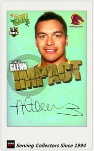 2010 Select NRL Champions Impact Foil Signature IS4 Alex Glenn (Broncos)