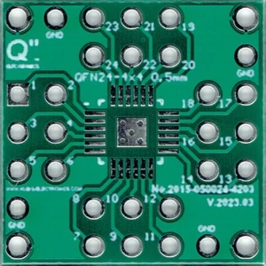 QFN24-4x4, HWQFN24-4x4, TQFN24-4x4, UFQFN24-4x4 0.50mm(0.02") to 4xIDC2x3 [US]. - Picture 1 of 2