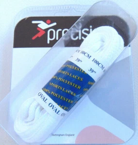 2 Pairs White OVAL Trainer Laces 100cm (39") Precision Replacement Training Shoe - Picture 1 of 2