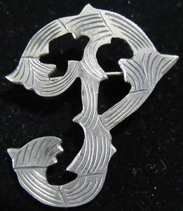 Broche prendedor vintage Temcha inicial "P" 925 de plata de ley hecho en México - Imagen 1 de 4