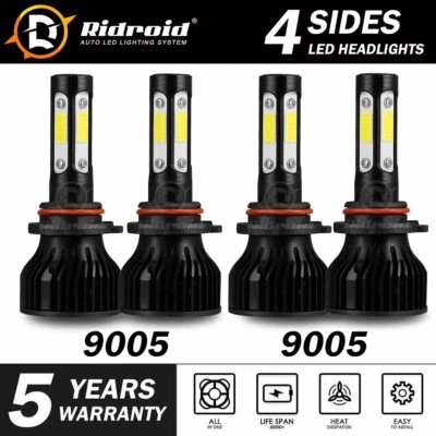 4-sides Combo 9005 LED Headlight Bulbs for Toyota RAV4 2013-2015 High Low Beam - Image 1 of 4