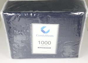 ComfySheets 1000 Thread Count 100% Egyptian Cotton KING Sheet Set NAVY BLUE U43D - Picture 1 of 2