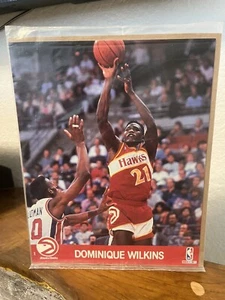 142 1990-91 NBA HOOPS ACTION PHOTO 8X10 DOMINIQUE WILKINS New - Picture 1 of 2