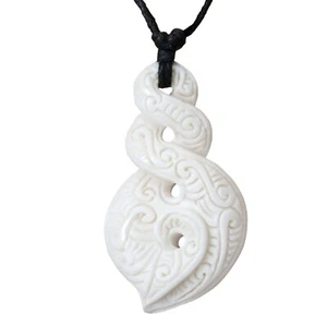 Amulett Anhänger Halskette Bone Knochen Maori Twist Design inkl. Band PB410 - Bild 1 von 1