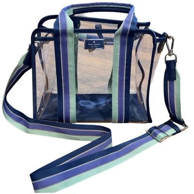 Bolso Cartera Bolso de Mano Kate Spade New York Sam Transparente WKRU6858 Rayas Azules Foto 1 de 4