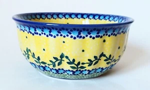 Polish Pottery 5.5" Cereal Soup Bowl Sunnyside Up by Manufaktura Boleslawcu - Picture 1 of 5