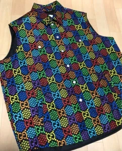 CHALECO NAILON PSICODÉLICO Gucci gg talla 48 Nuevo - Imagen 1 de 8