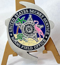 US Secret Service Challenge Coin Miami Field Office Hurricane Symbol Flamingo