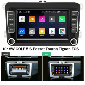7" Android 9.1 Autoradio Bluetooth für VW GOLF 5 6 Passat Polo Touran T5 GPS NAV - Bild 1 von 12