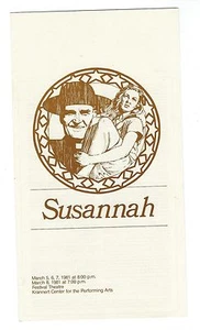 1981 programa de ópera Susannah, teatro de ópera de la Universidad de Illinois - Imagen 1 de 4