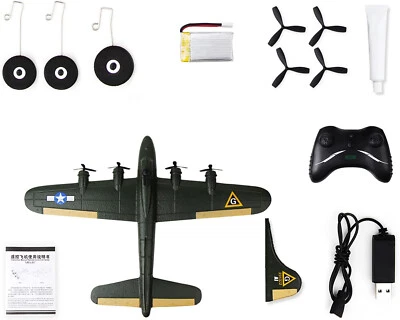 2.4G RC Remote Plane Bomber Glider Fixed-Wing B17 Fighter Toy RTF Drop-Resistant - Image 1 of 4