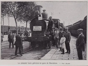 1912  --  GREVE  LE PREMIER TRAIN GREVISTE EN GARE DE BARCELONE   3I195 - Imagen 1 de 1