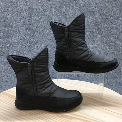 Totes Winter Boots Womens 7M Black Audrey Quilted Waterproof Mid Zip Casual - Image 1 of 4