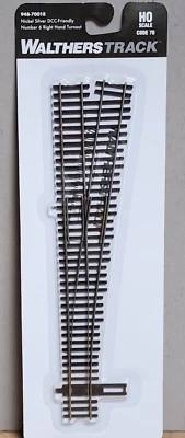 Right Hand #6 turnout switch Code 70 Nickel Silver Walthers DCC friendly 70018 - Image 1 of 4