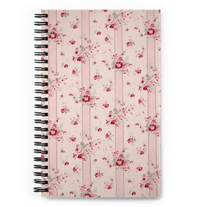 Vintage Pink Floral Spiral Notebook Journal 140 Dotted Pages - Picture 1 of 2