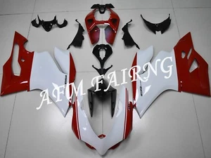 White Red ABS Injection Mold Bodywork Fairing Panel for Panigale 1199 2012-2014 - Picture 1 of 6