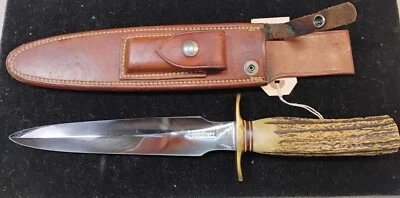 Randall Made Fixed Blade Stag Handle w/Leather Sheath - Image 1 of 4