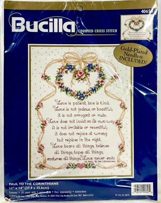 NUEVO 1999 Bucilla Paul To The Corinthians 40658 Kit Punto de Cruz De Colección 14156 Foto 1 de 2