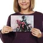 A5 - Red Motorbike Biker Sports Bike Print 21X14.8Cm 280Gsm #12318