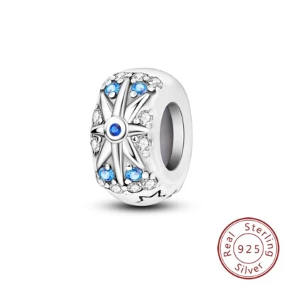 MULA Frauen Solid 925 Sterling Silber DIY Charm Silikon Plug Clip Für Armbänder - Bild 1 von 4