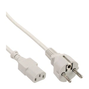 10 Schutzkontakt CEE7/7 Stecker auf Kaltgeräte C13 gerade PC 3 Pol. grau 3,0m - Bild 1 von 1
