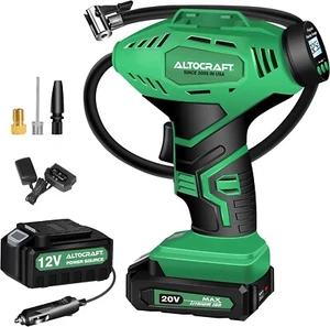 Inflador de neumáticos ALTOCRAFT USA 20V Max/12V DC portátil inalámbrico de doble potencia - Imagen 1 de 7