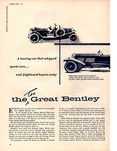 1956 BENTLEY ~ ORIGINAL 5-PAGE 1956 HISTORY ARTICLE / AD - Picture 1 of 1