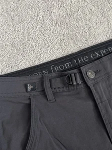 Prana Pants Grey Stretch Zion Belted Hiking Hike Outdoors Roll Snap Men’s 30x27 - Picture 1 of 6