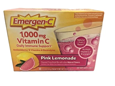 Emergen-C Drink Mix 1000MG Vitamina C Rosa Limonada Paquete de 30 Oct 2026 Foto 1 de 4