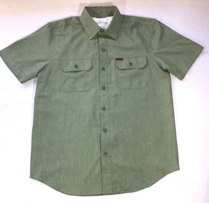 Orvis Tech Shirt Short Sleeve Button Up Green Mens Sz S - Picture 1 of 8