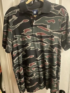 G-Star Raw Poloshirt Erwachsene L Grün Tiger Camo Kurzarm Freizeit Herren - Bild 1 von 2