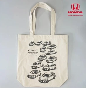 Bolso de Mano Licencia Oficial HONDA CIVIC Historia Impreso Algodón Lona 10L - Imagen 1 de 3