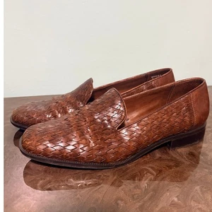 Italienische Maserati geflochtene Leder-Halbschuhe Damengröße 7,5 - Bild 1 von 9