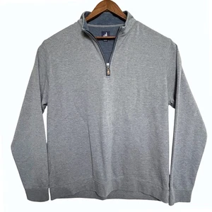 Pullover Johnnie-O XL para Hombres 1/4 Cremallera Manga Larga Gris Jaspeado Informal - Imagen 1 de 8